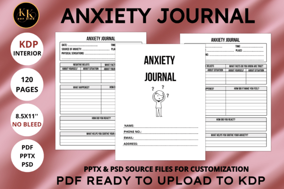 Exploring the Versatility of Editable Anxiety Journal KDP Interiors